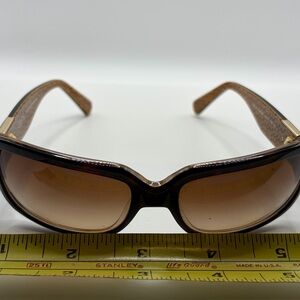 Coach Sunglasses HC8024 L900 Delphine Dark Brown Tortoise Logo Frame 57 17 125